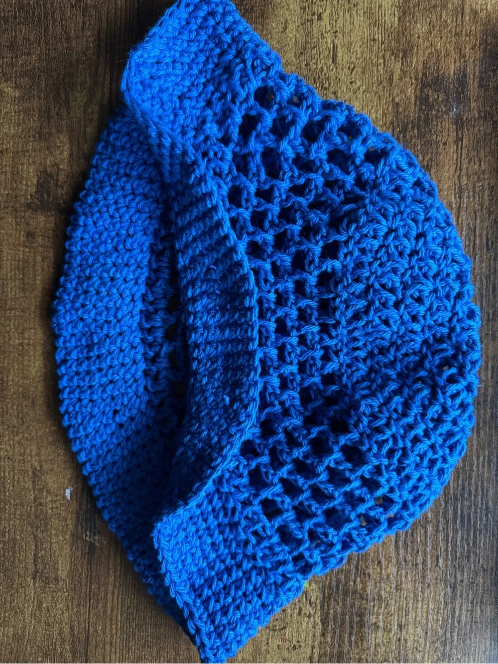 Handmade Crochet Slouchy Bucket Hat - Bright Blue
